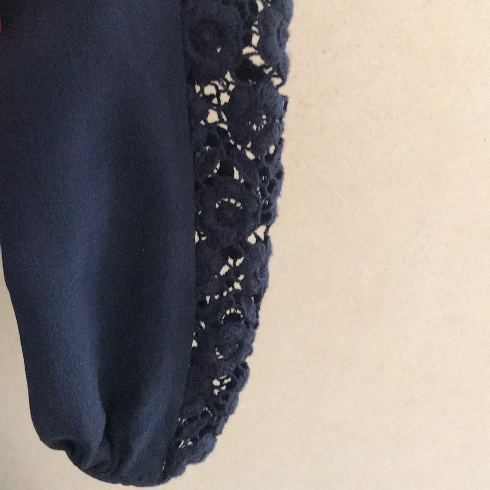 Tory Burch silk navy blue tunic size 6 or M - Picture 4 of 6